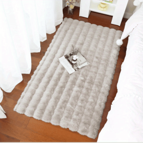Soft Plush Shaggy Bubble Velvet Area Rug – Non-Slip & Washable Carpet (Color: Coffee Color, size: 47.24*70.87inch)