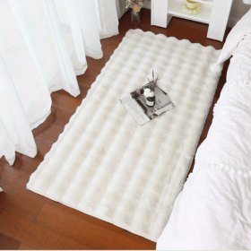 Soft Plush Shaggy Bubble Velvet Area Rug – Non-Slip & Washable Carpet (Color: Beige Color, size: 47.24*70.87inch)