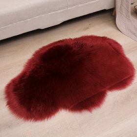 Fluffy Cloud Plush Rug – Soft Faux Fur, Machine Washable Nursery Decor (Color: Burgundy, size: 23.62*35.43inch)