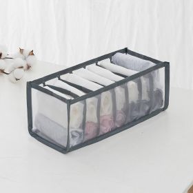 Fabric Sock & Underwear Organizer – Foldable Drawer Dividers with Multiple Grids (Capacity: 7 Grids, Color: Grey)