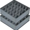 Collapsible 24-Compartment Sock Drawer Organizer – Grey, Space-Saving