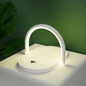 Multifunctional Wireless Charger with Adjustable Phone Holder & Night Light (Color: White)