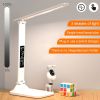 LED Table Lamp with LCD Display, Adjustable Brightness & Pen Holder