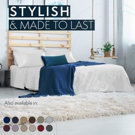 Ultra-Soft Microfiber Deep Pocket Sheet & Pillowcase Set (Piece Type: 4 Piece 1800 Series Full Bed, Color: White)