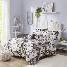 Intelligent Design Dorsey Floral Print Microfiber Duvet Cover Set – Twin/Twin XL (Color: as Pic)