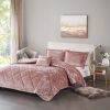 Felicia Blush Quilted Velvet Duvet Cover Set – Twin/Twin XL