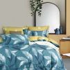 Tropical Banana Leaves Reversible Comforter Set – Coastal Blue & Yellow