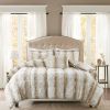 Zuri Faux Fur Comforter Set with Decorative Pillow – King