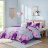 Cassiopeia Watercolor Tie Dye Comforter Set with Faux Fur Pillow – Full/Queen