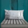 HadiArts Modern Abstract Throw Pillow – Grey & White Ink Wash Design