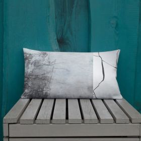 HadiArts Modern Abstract Throw Pillow – Grey & White Ink Wash Design (size: 20*12)