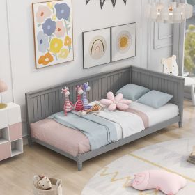 Classic Mid-Century Modern Daybed – Twin & Full Size, 3 Colors (Color: Gray)
