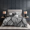 Vienna 6-Piece Cotton Damask Duvet Cover Set – Black & White, OEKO-TEX