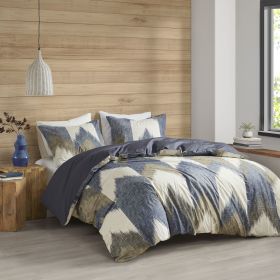 Alpine Ikat Chevron Cotton Duvet Cover Set – Full/Queen (Color: as Pic)