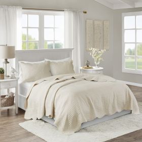 Tuscany 3-Piece Reversible Scalloped Edge Quilt Set (Color: as Pic)