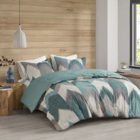 Alpine Ikat Chevron Cotton Comforter Mini Set – Full/Queen (Color: as Pic)
