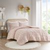 Lucy Poly Clip Jacquard Comforter Set with Pompom Details – Twin/Twin XL