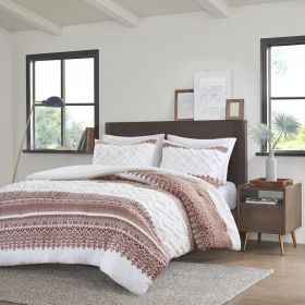 INK+IVY Mila Cotton Chenille Tufted Comforter Set – Farmhouse Style, Full/Queen (Color: as Pic)