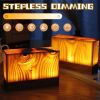 Solid Wood LED Bedside Lamp – Warm Light with USB Charging