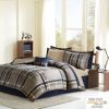 Intelligent Design Robbie Plaid Comforter Set with Sheets – Navy & Taupe, Twin/Twin XL