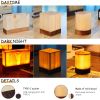 Solid Wood LED Bedside Lamp – Warm Light with USB Charging