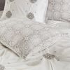 Malia 4-Piece Embroidered Cotton Reversible Duvet Cover Set
