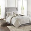 Malia 4-Piece Embroidered Cotton Reversible Duvet Cover Set