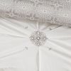Malia 4-Piece Embroidered Cotton Reversible Duvet Cover Set