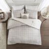 Malia 4-Piece Embroidered Cotton Reversible Duvet Cover Set
