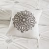 Malia 4-Piece Embroidered Cotton Reversible Duvet Cover Set