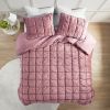 Velvet 3D Puff Box Quilted Down Alternative Comforter Set