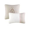 Shawnee Pieced Damask 8-Piece Comforter Set – Blush & Taupe, King