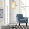 Minimalist Beige Standing Floor Lamp with Foot Switch – E26 Bulb Compatible
