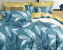 Tropical Banana Leaves Reversible Comforter Set – Coastal Blue & Yellow