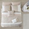 Shawnee Pieced Damask 8-Piece Comforter Set – Blush & Taupe, King