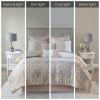 Shawnee Pieced Damask 8-Piece Comforter Set – Blush & Taupe, King