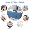 Foldable Storage Ottoman Bench with Divider – Dark Gray