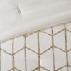 Raina Gold Metallic Geometric Comforter Set – Full/Queen