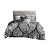 Vienna 6-Piece Cotton Damask Duvet Cover Set – Black & White, OEKO-TEX