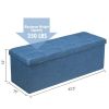 Foldable Storage Ottoman Bench with Divider – Dark Gray