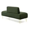 Modern Upholstered Bedroom Bench – Teddy Fabric with Gold Metal Legs