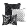 Vienna 6-Piece Cotton Damask Duvet Cover Set – Black & White, OEKO-TEX