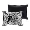 Vienna 6-Piece Cotton Damask Duvet Cover Set – Black & White, OEKO-TEX