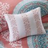 Loretta Medallion Boho Comforter & Sheet Set – Coral & Aqua, Full