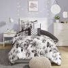 Intelligent Design Dorsey Black & White Floral Comforter Set – Twin XL