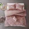 Felicia Blush Quilted Velvet Duvet Cover Set – Twin/Twin XL