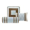Genevieve Colorblock 7-Piece Comforter Set – Cal King, Neutral Taupe & Blue