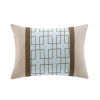 Genevieve Colorblock 7-Piece Comforter Set – Cal King, Neutral Taupe & Blue