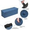 Foldable Storage Ottoman Bench with Divider – Dark Gray