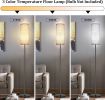 Minimalist Beige Standing Floor Lamp with Foot Switch – E26 Bulb Compatible